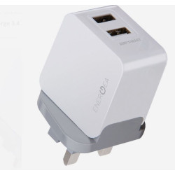 Energea AmpCharge 3.4 2 USB White Wall Charger UK