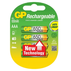 GP Rechargeable NiMH AAA 650 mAh