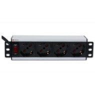 Universal PDU 4 UNEL socket for 10'' rack with on/off switch