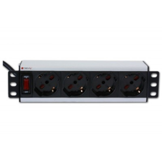Universal PDU 4 UNEL socket for 10'' rack with on/off switch